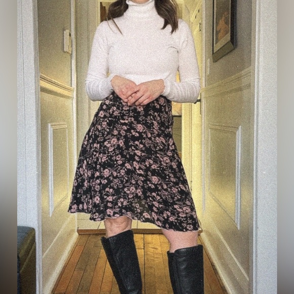 Y2K Anne Carson silk floral mini skirt-size 6 - Picture 11 of 11